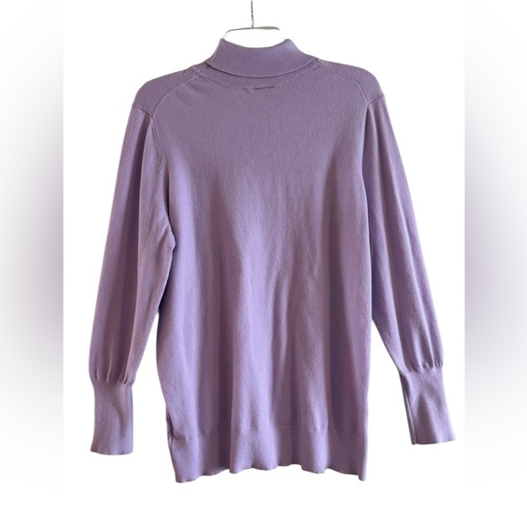 TORRID Lavender Mock Neck Sweater Button Cuff Detail Size M Lightweight Kni - Picture 4 of 7